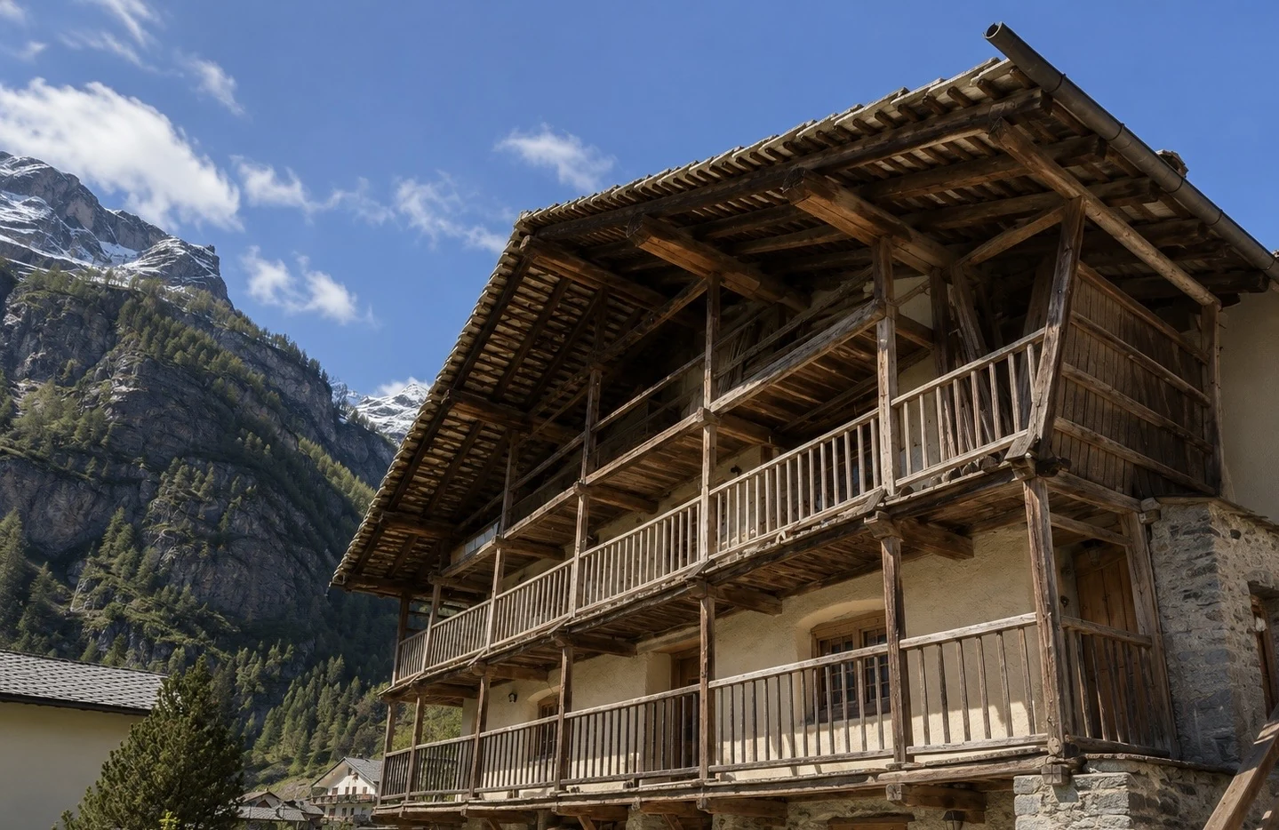 Architettura Walser storica di Casalpina a Gressoney