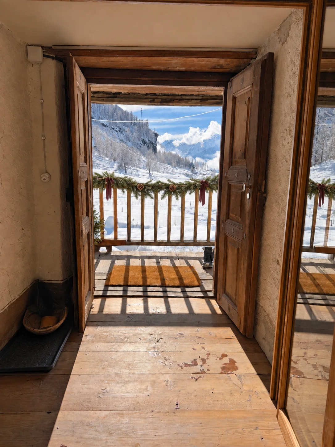 Sentiero innevato accanto a Casalpina