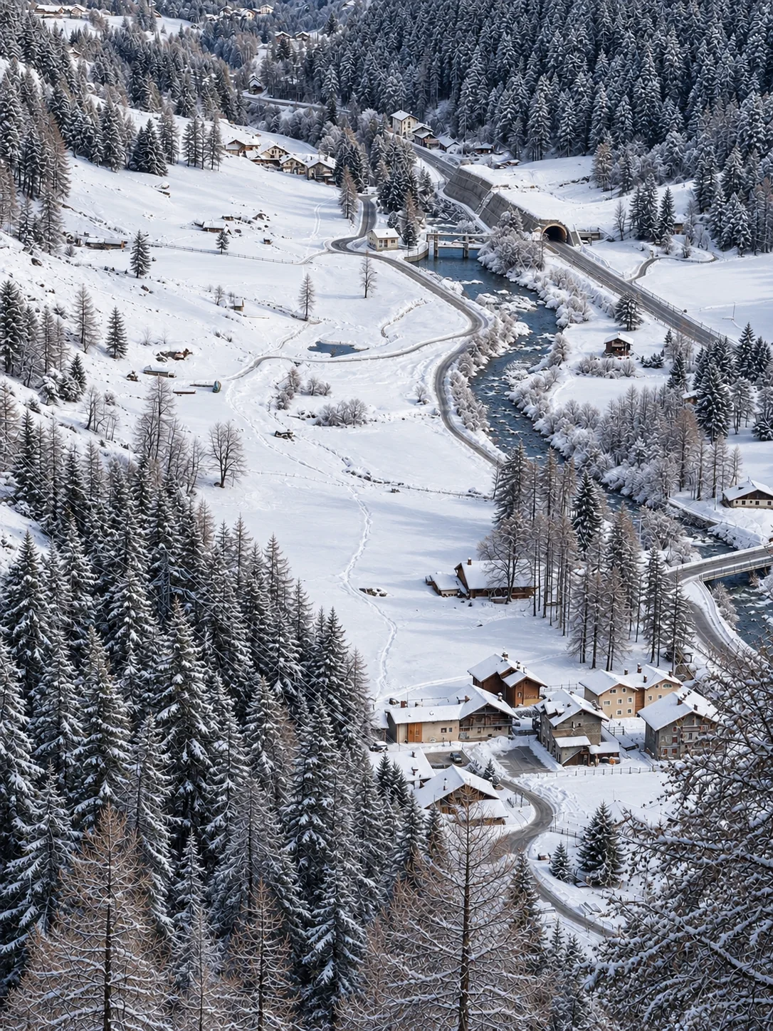 Gressoney-La-Trinité e valle del Lys in inverno